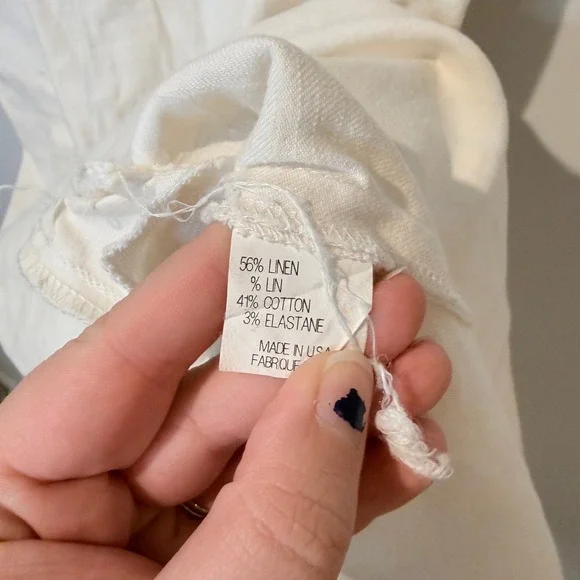 THEORY Linen Blend‎ Sleeveless Shift Dress White Size 6 - Picture 5 of 8